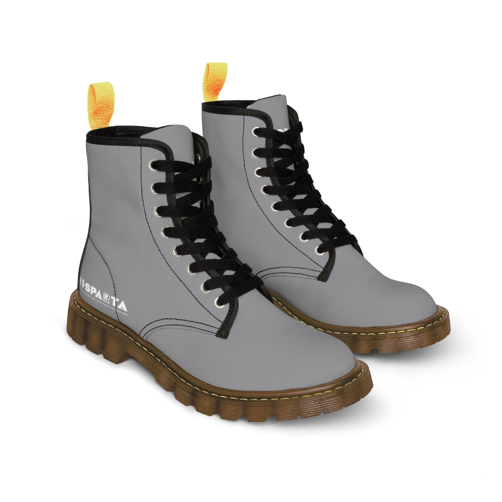 A1-Peace Sparta Light Grey Canvas Boots AOP