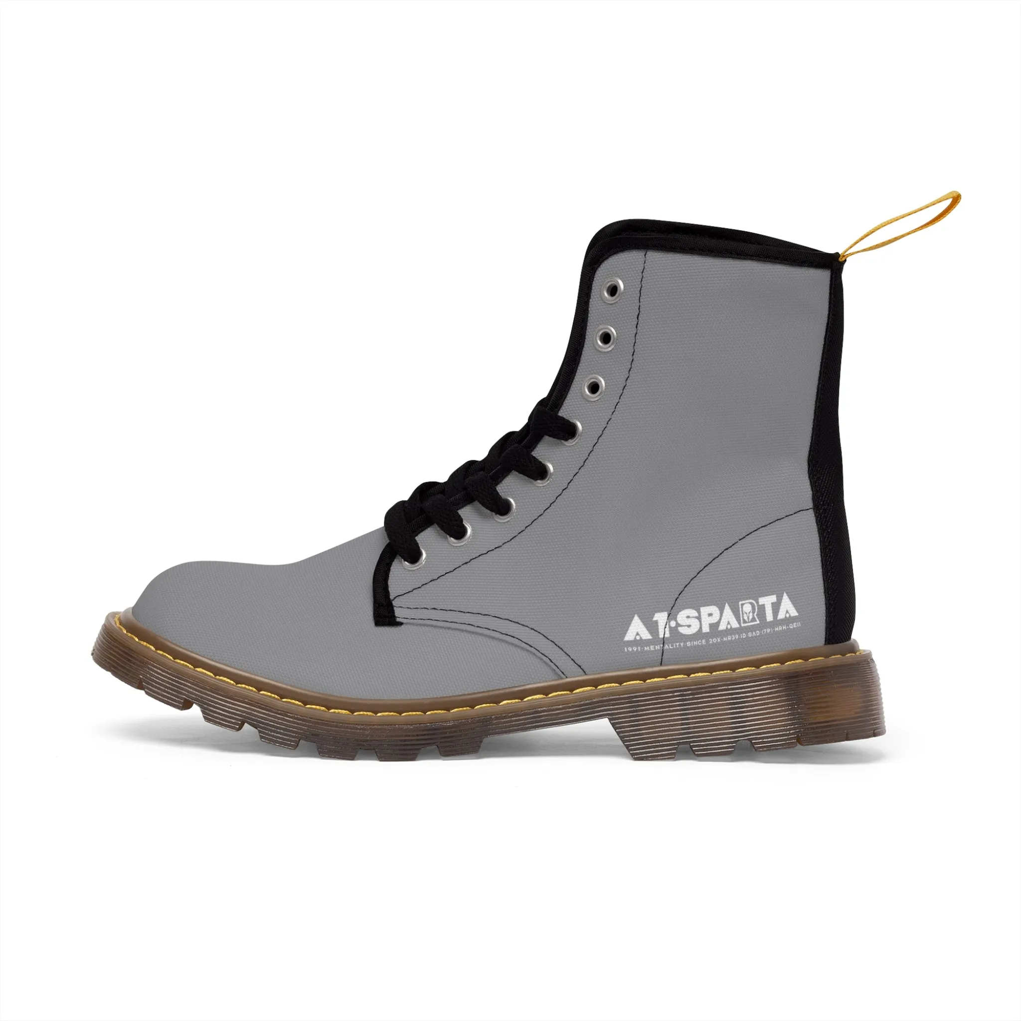 A1-Peace Sparta Light Grey Canvas Boots AOP