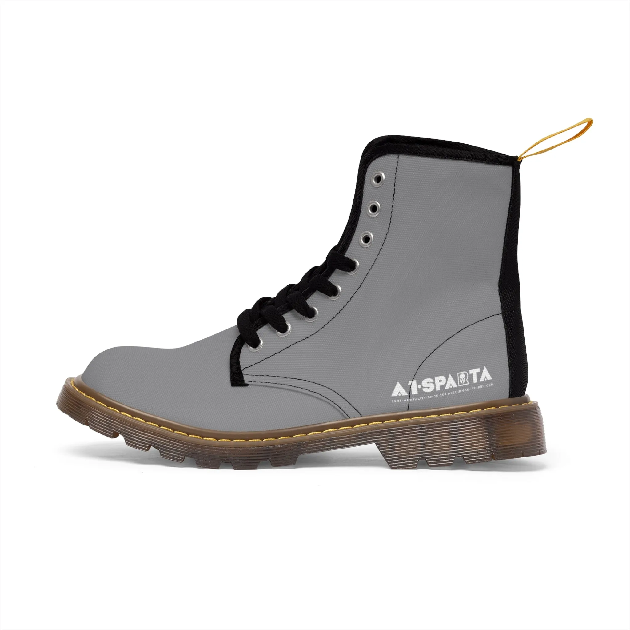 A1-Peace Sparta Light Grey Canvas Boots AOP