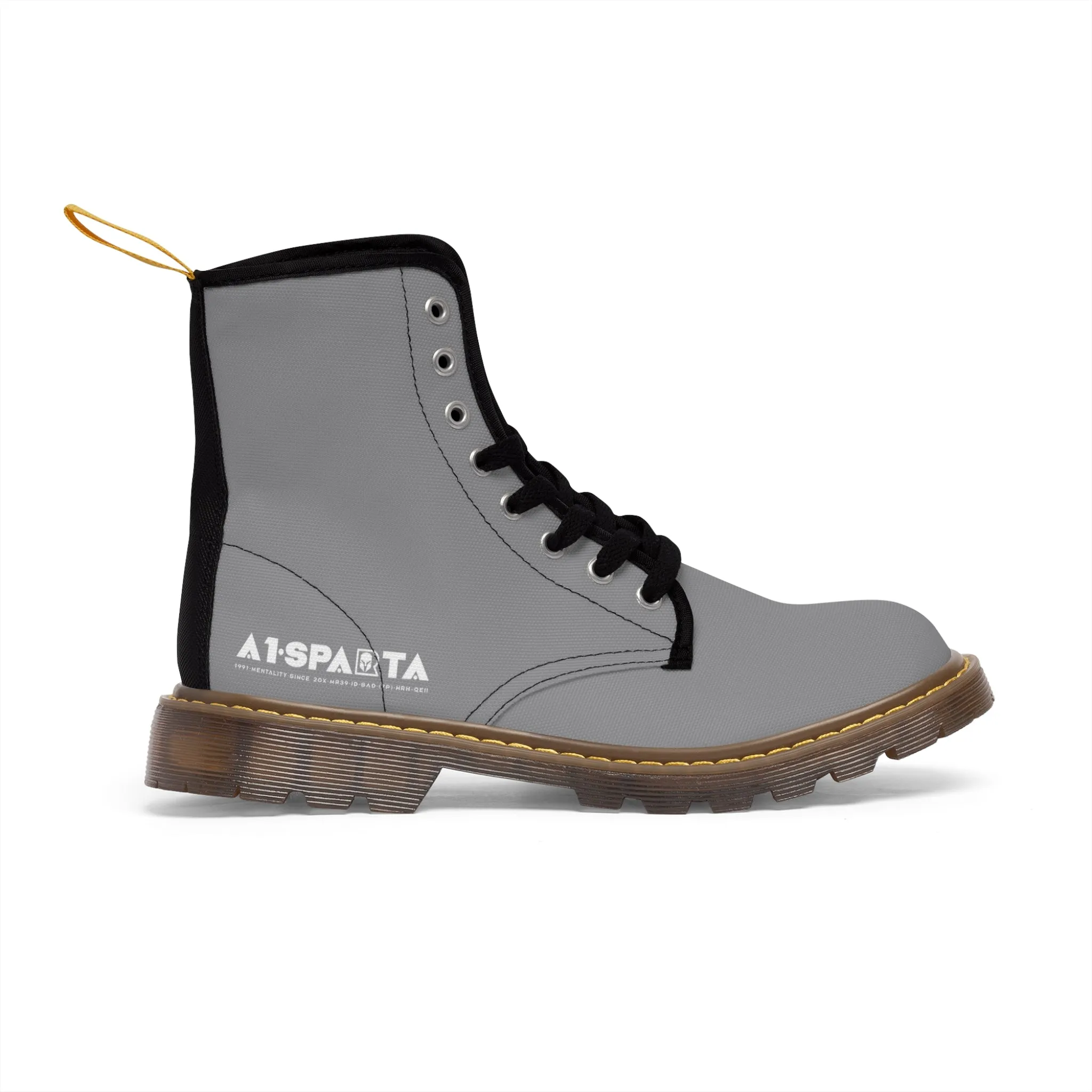 A1-Peace Sparta Light Grey Canvas Boots AOP