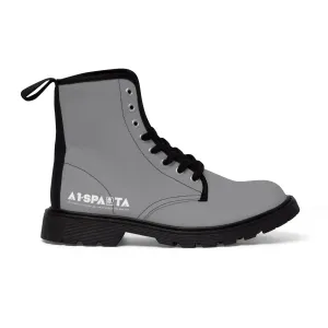 A1-Peace Sparta Light Grey Canvas Boots AOP