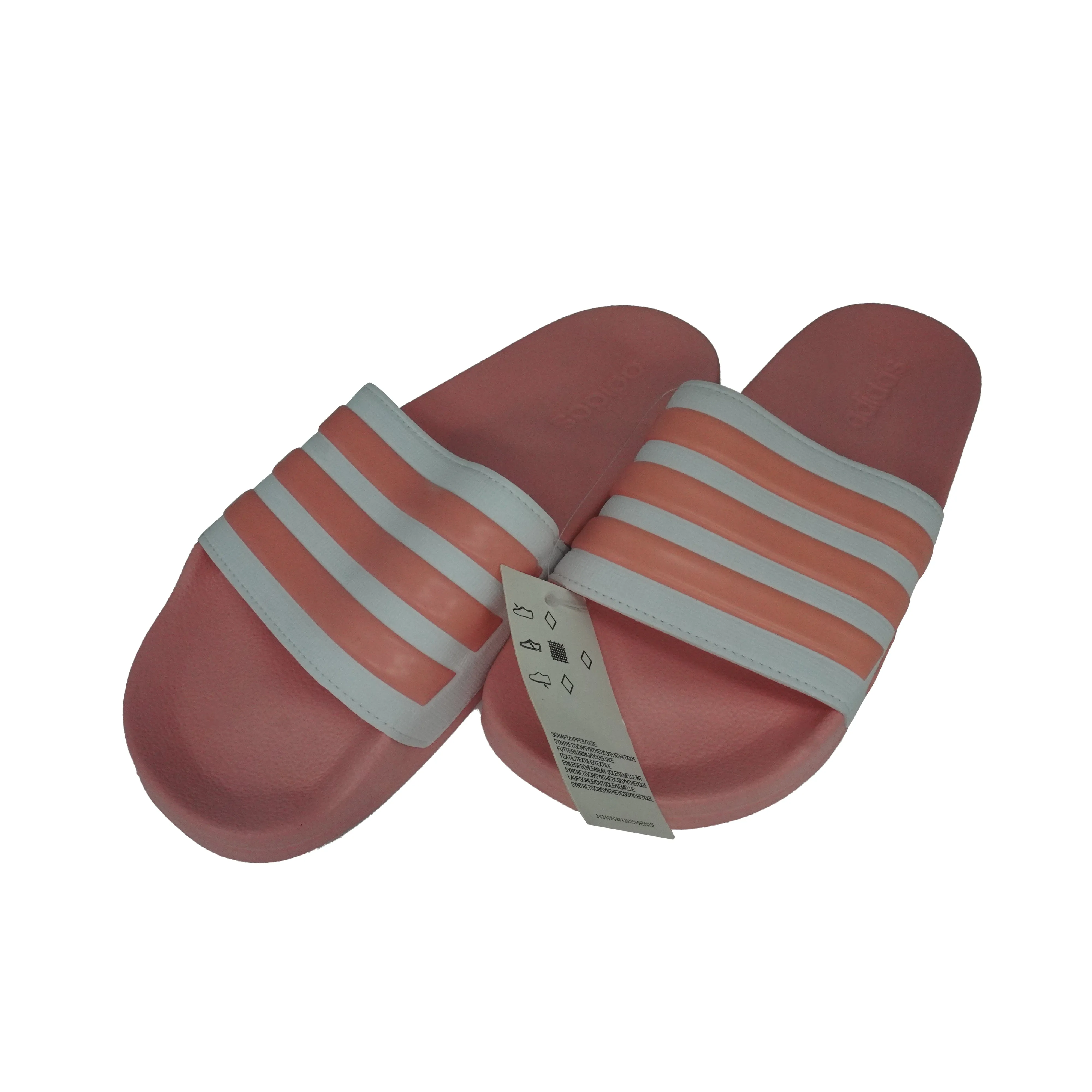 Adidas Women's Adilette Shower Slides Pink White Size 8