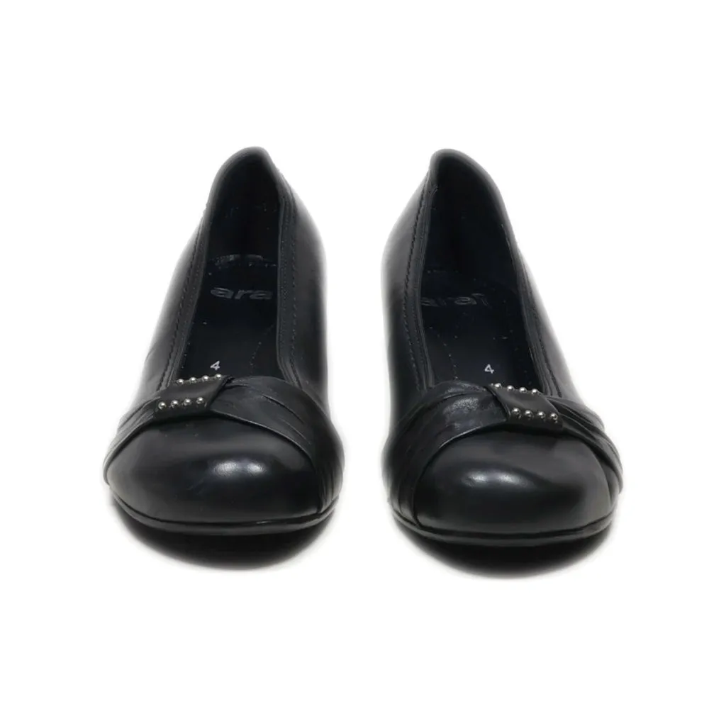 Ara Luftpolster Mid-Heel Shoes Leather Black Colour For Women