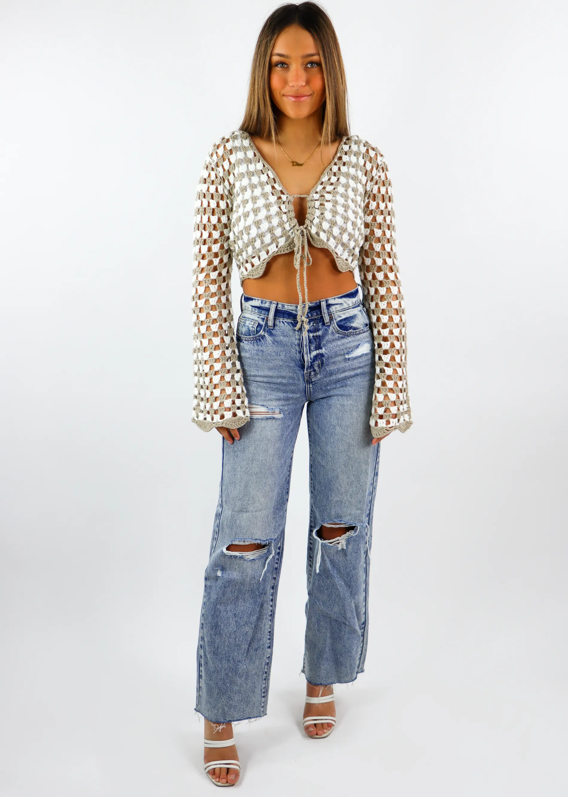 Be Like You Sweater V2 ★ Tan & White Checkered