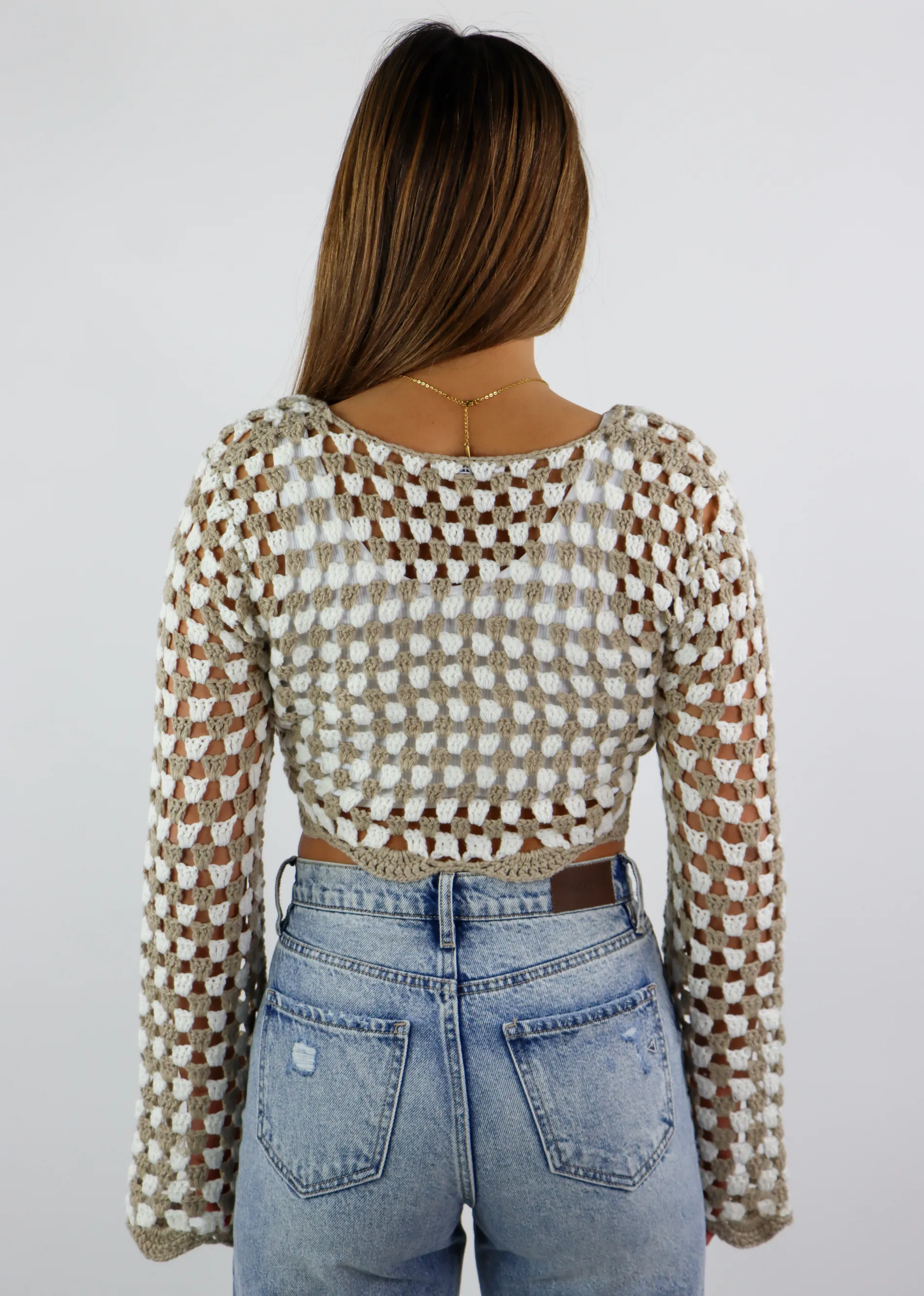 Be Like You Sweater V2 ★ Tan & White Checkered