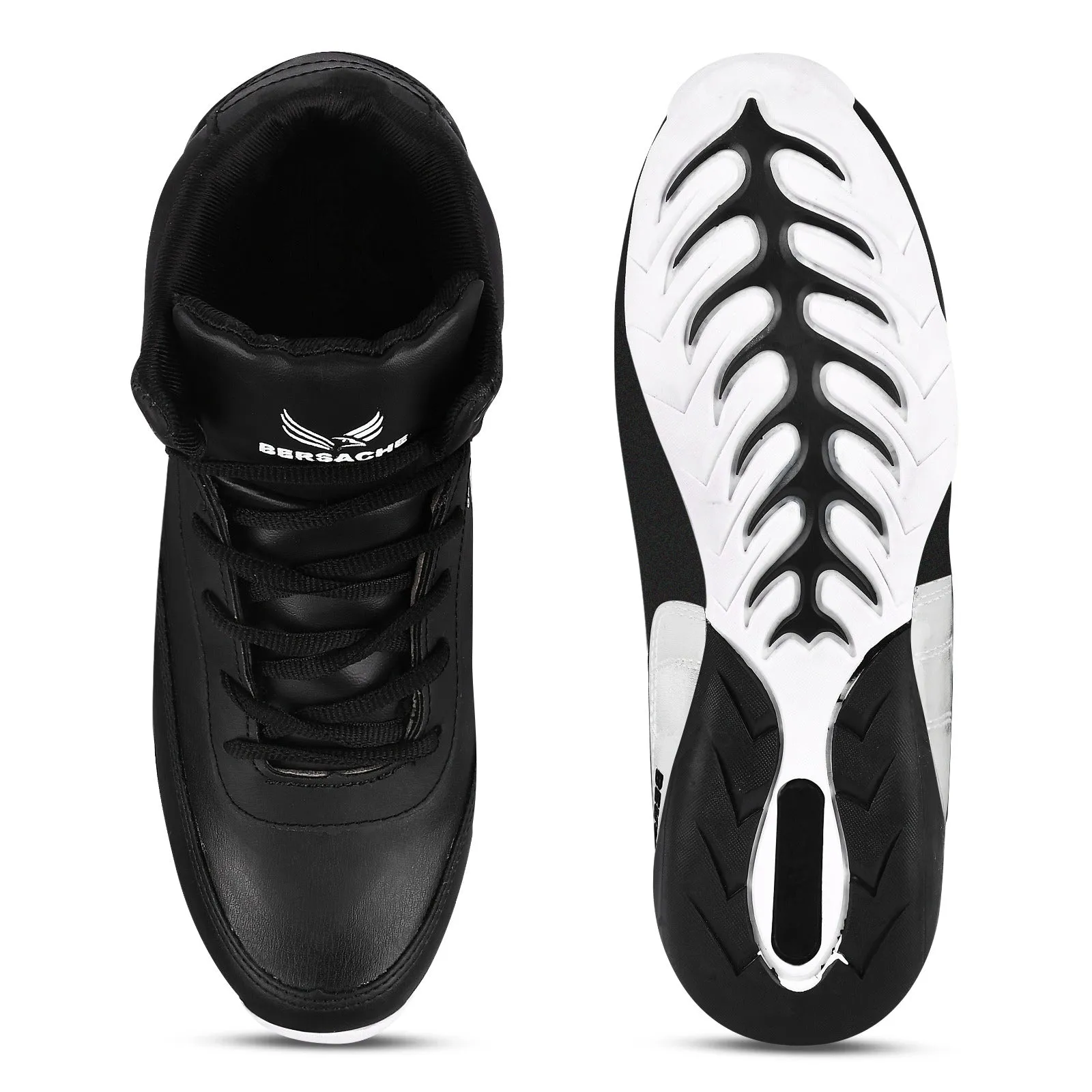 Bersache Lightweight Casual Sneaker Shoes For Men Black-9017