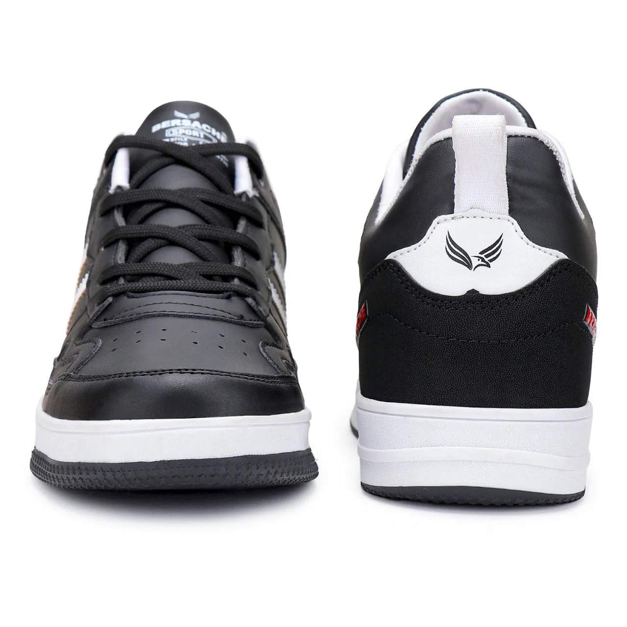 Bersache Lightweight Casual Sneaker Shoes For Men Black-9056