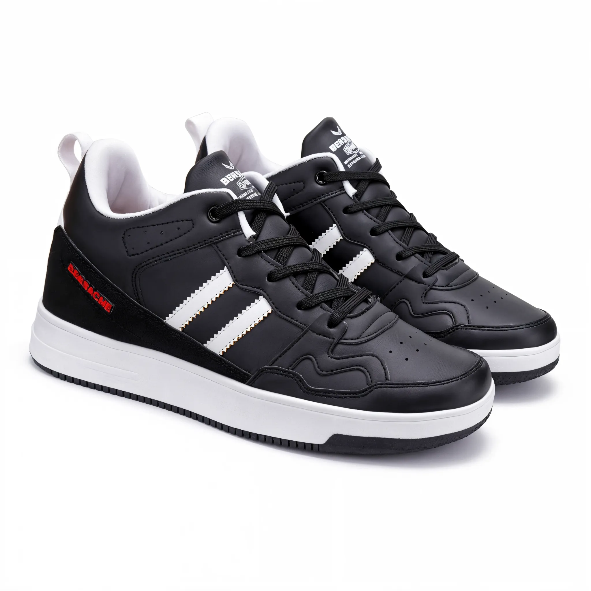 Bersache Lightweight Casual Sneaker Shoes For Men Black-9056