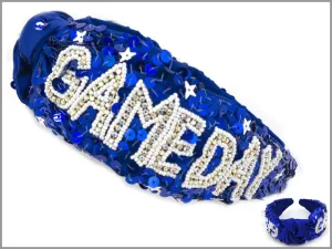 Blwt Gameday Top Knotted Jeweled Beaded Headband