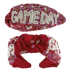 Burwt Gameday Top Knotted Jeweled Beaded Headband
