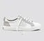 CATIBA Low Off White Leather Ice Suede Accents Sneaker Women