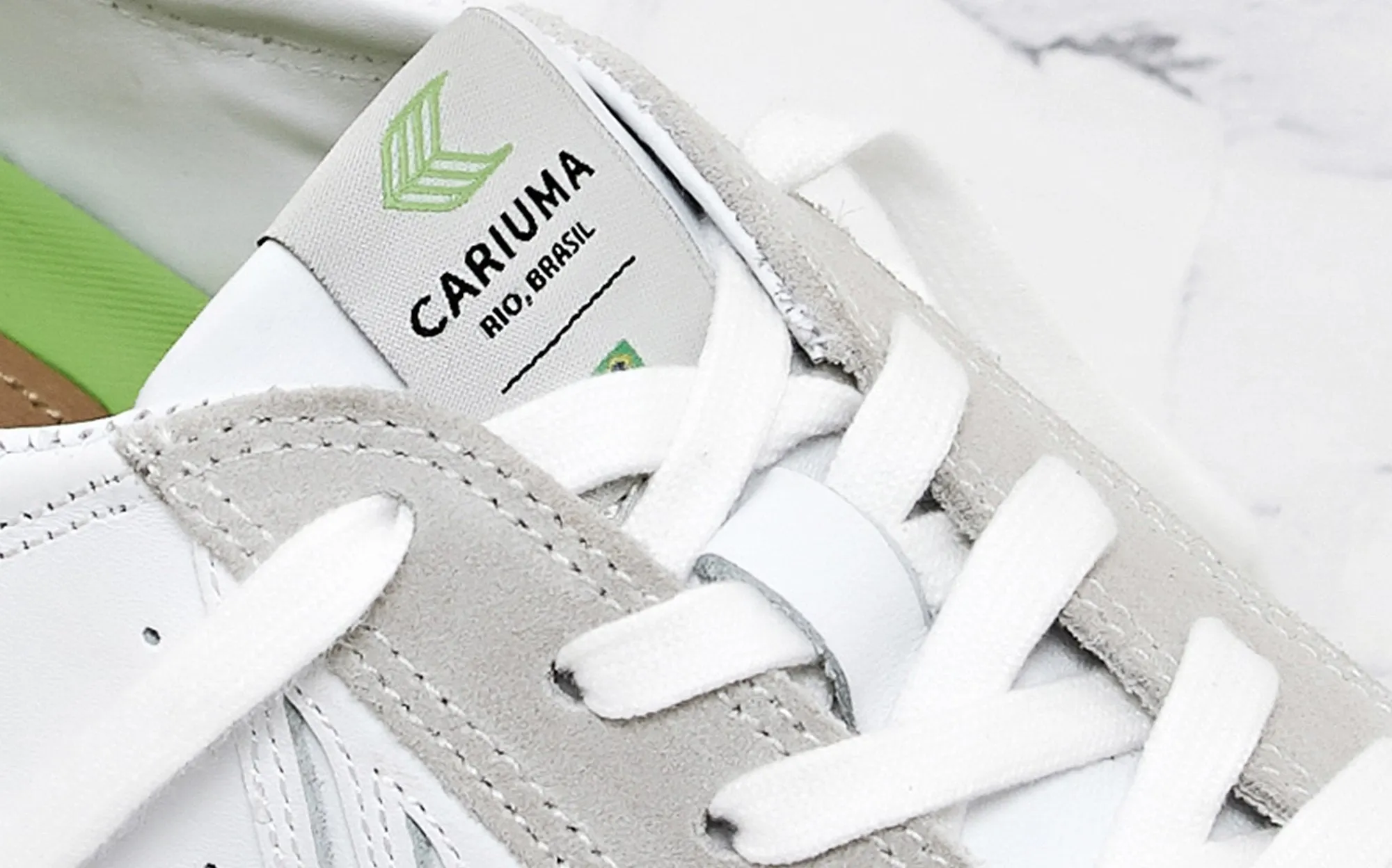 CATIBA Low Off White Leather Ice Suede Accents Sneaker Women