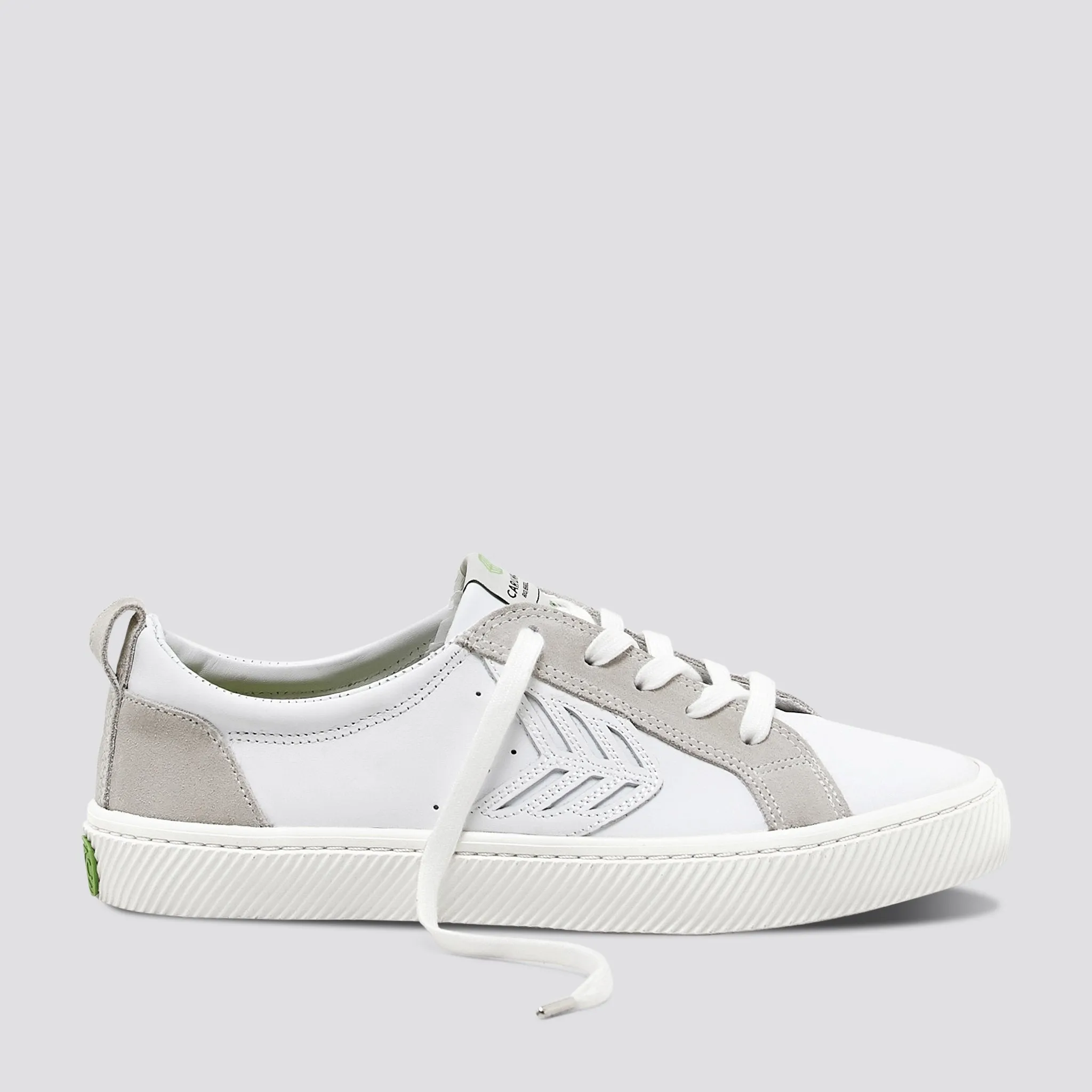 CATIBA Low Off White Leather Ice Suede Accents Sneaker Women