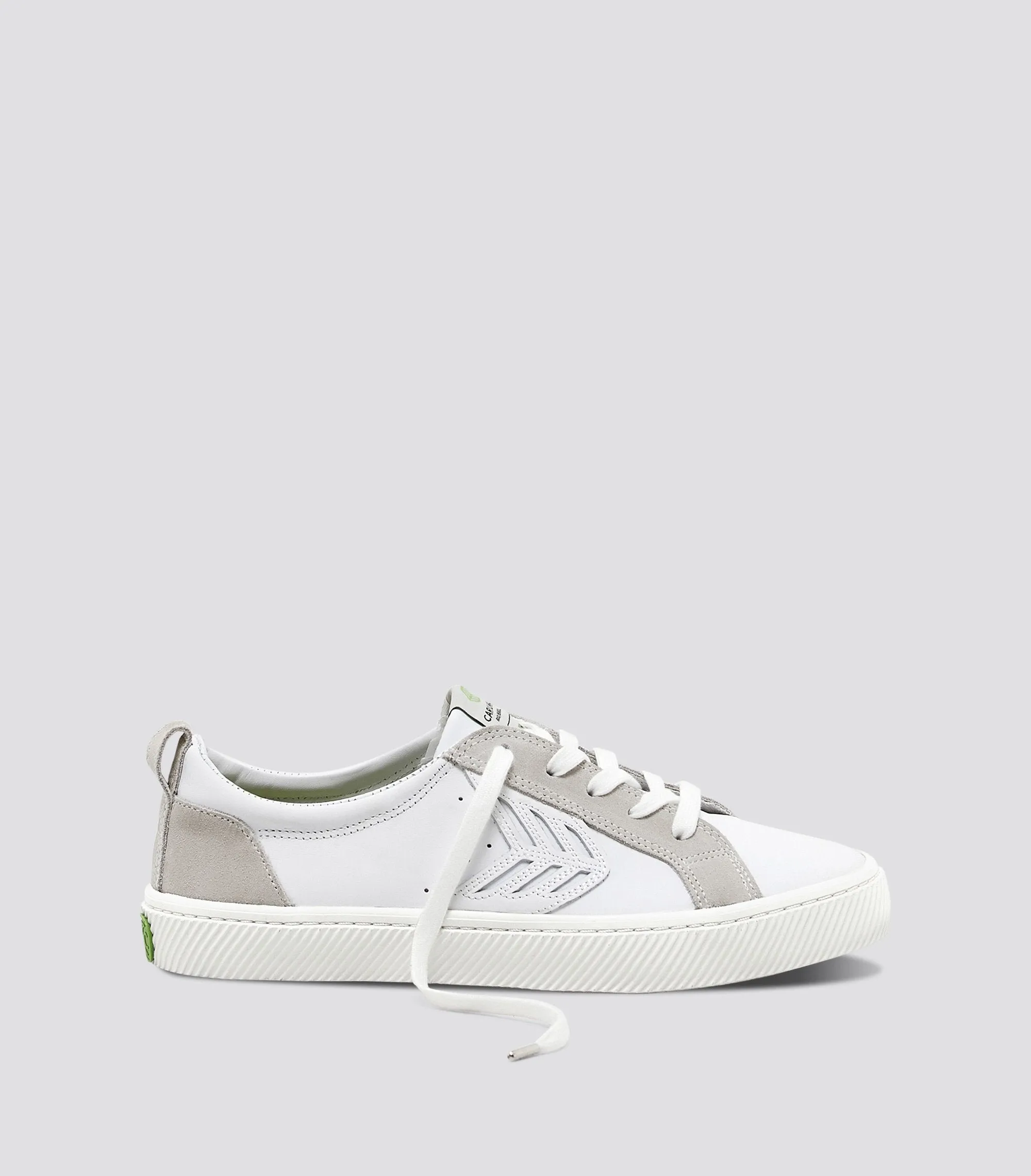 CATIBA Low Off White Leather Ice Suede Accents Sneaker Women