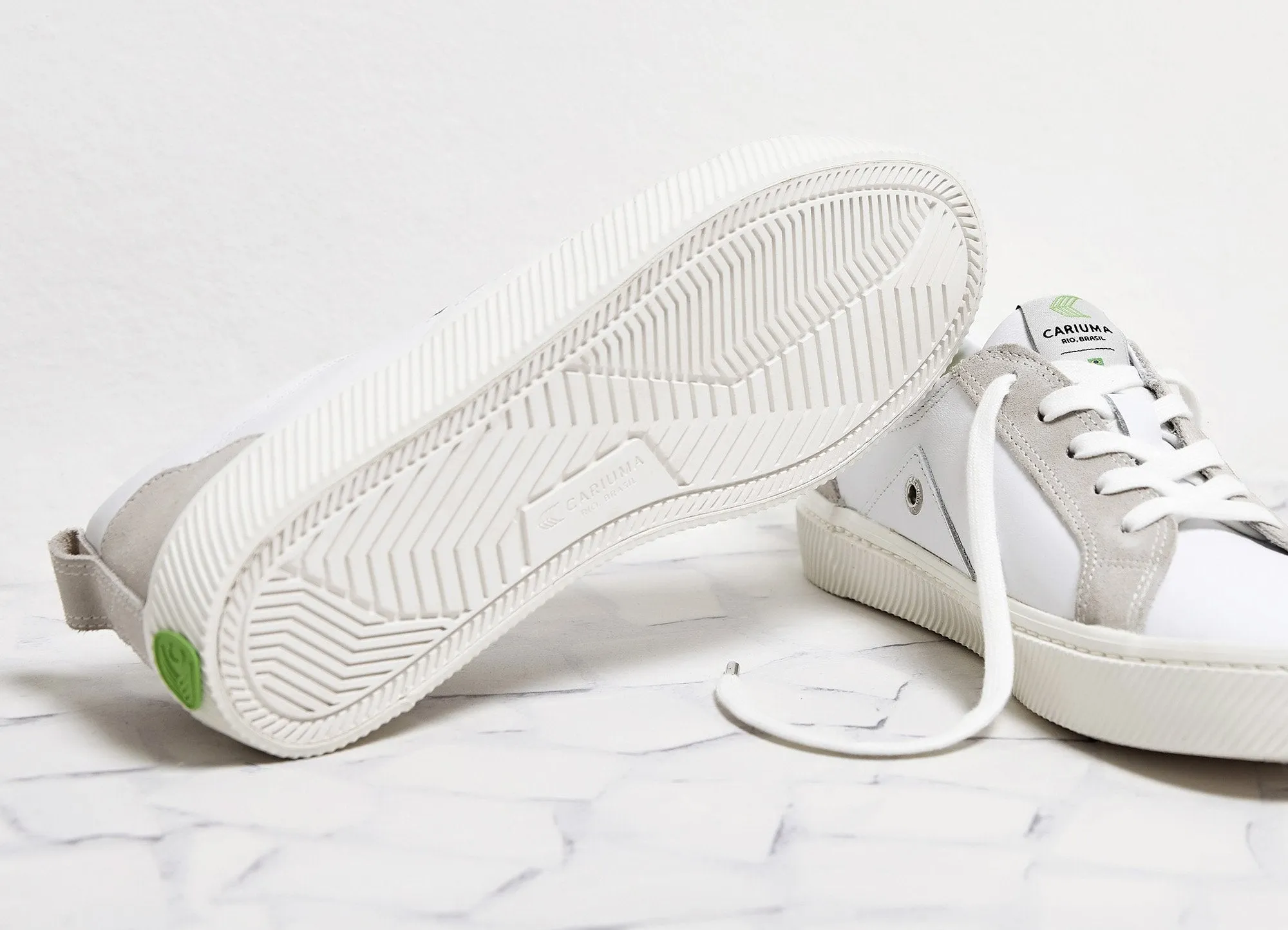 CATIBA Low Off White Leather Ice Suede Accents Sneaker Women