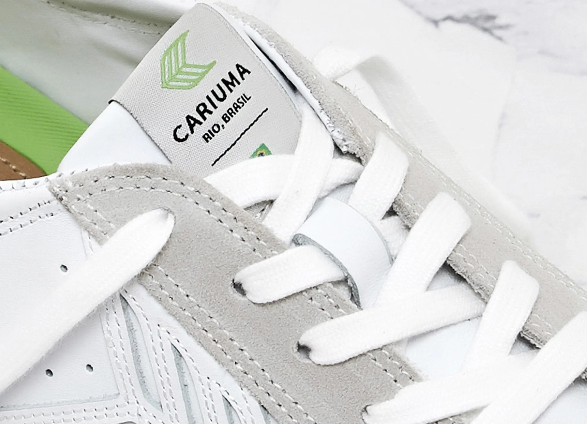 CATIBA Low Off White Leather Ice Suede Accents Sneaker Women