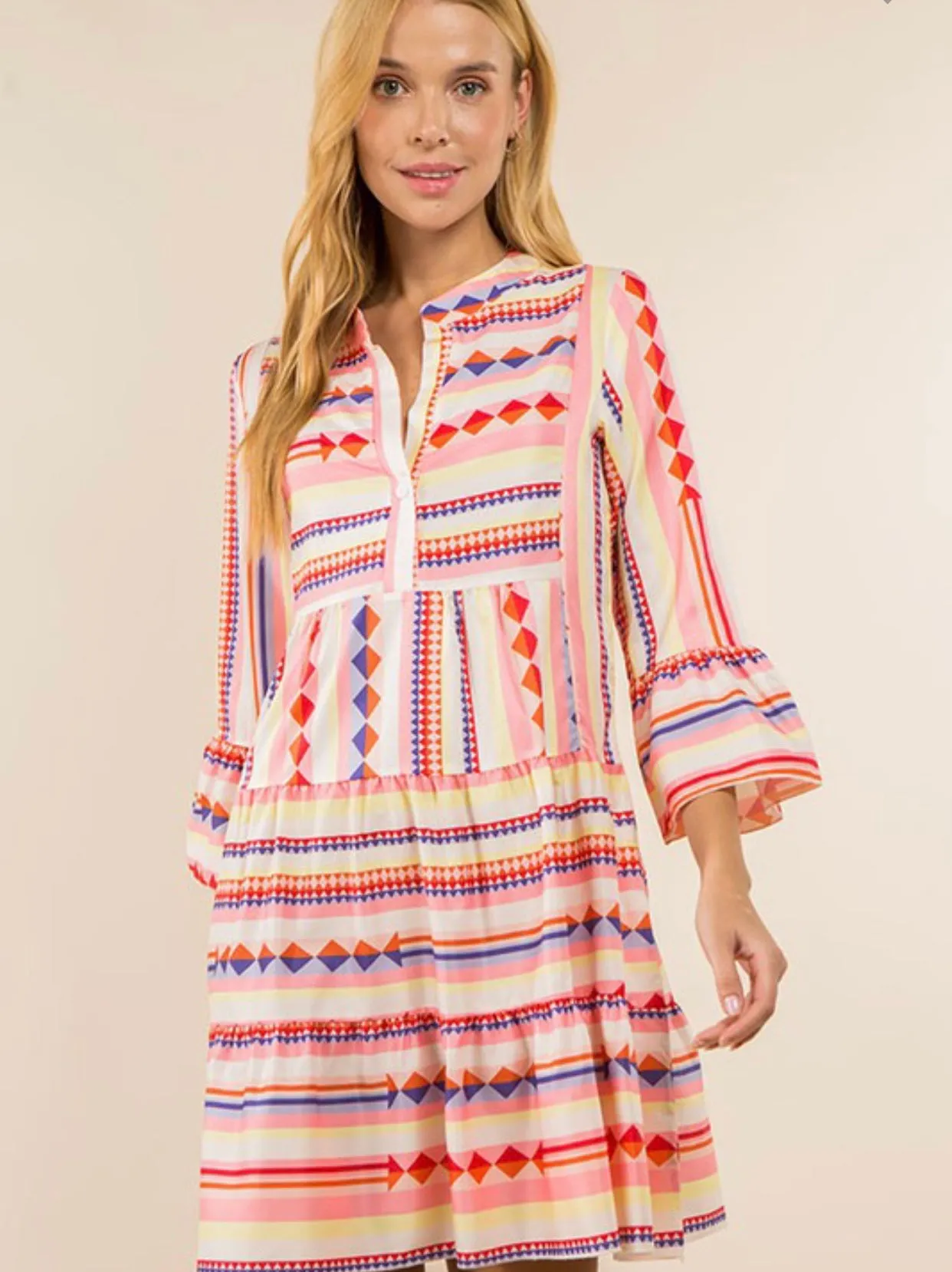 Charged Up Geo Print Dress