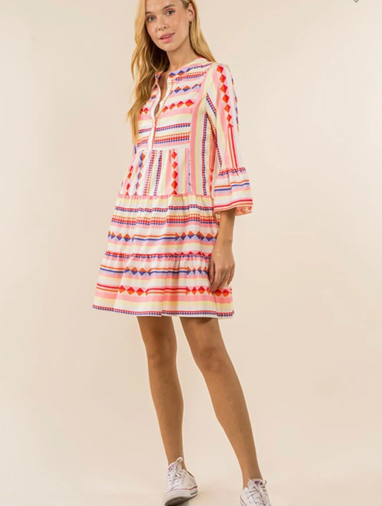 Charged Up Geo Print Dress
