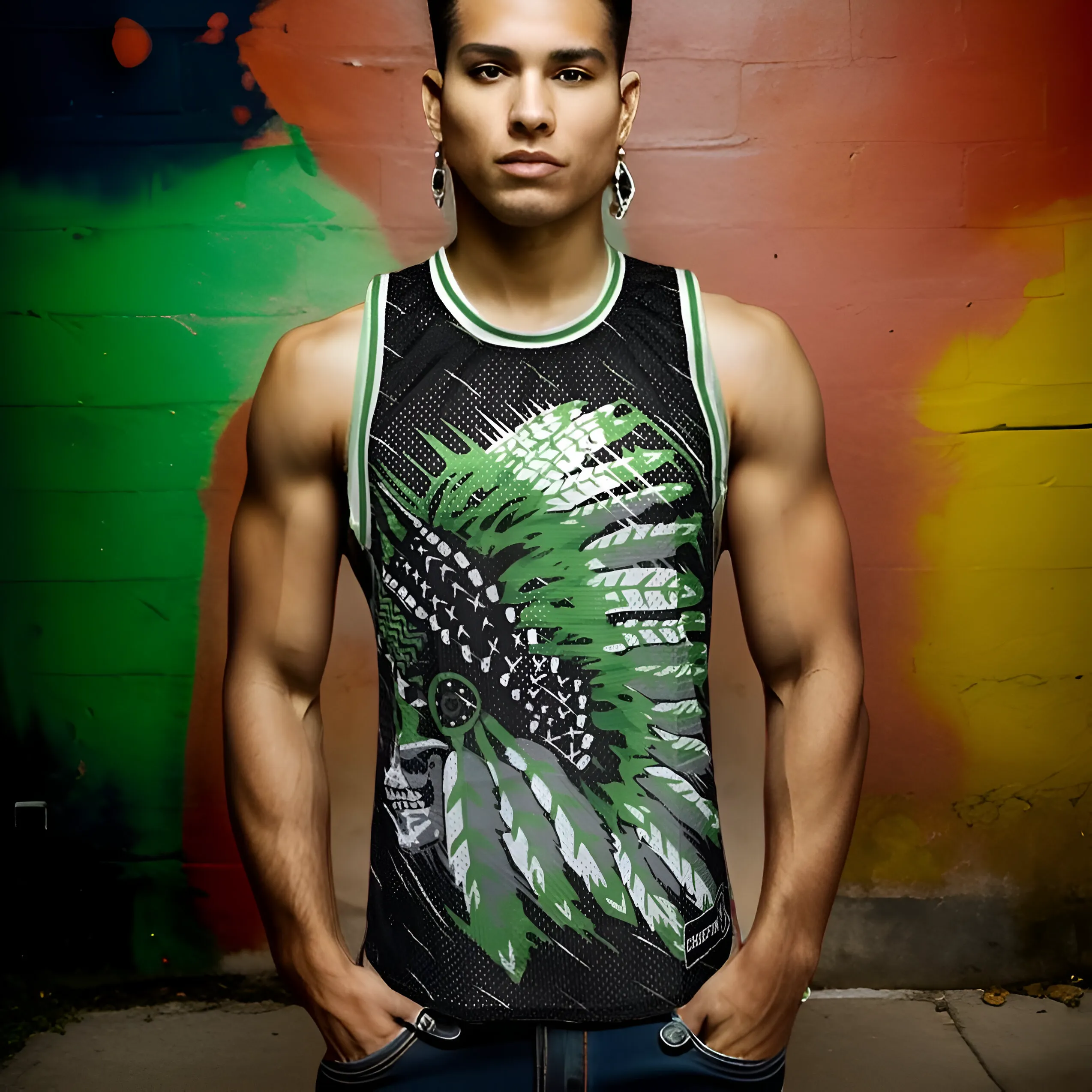 ^CHIEFIN’ 23^ BASKETBALL JERSEYS (BLACK-ELECTRIC GREEN)