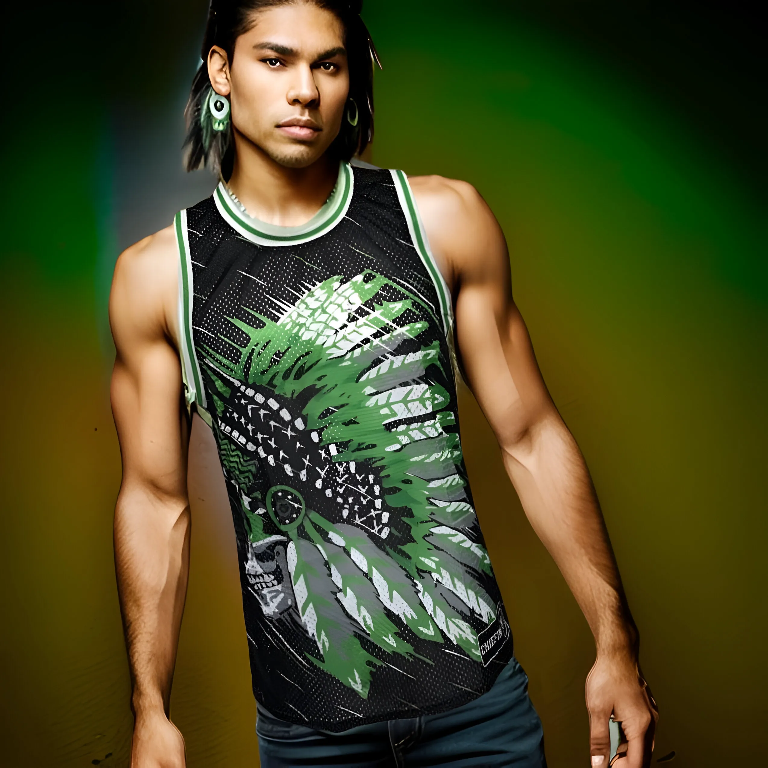 ^CHIEFIN’ 23^ BASKETBALL JERSEYS (BLACK-ELECTRIC GREEN)