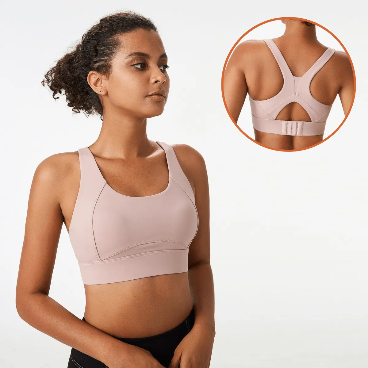 Comfortable High Impact Sports Criss Cross Back Bra