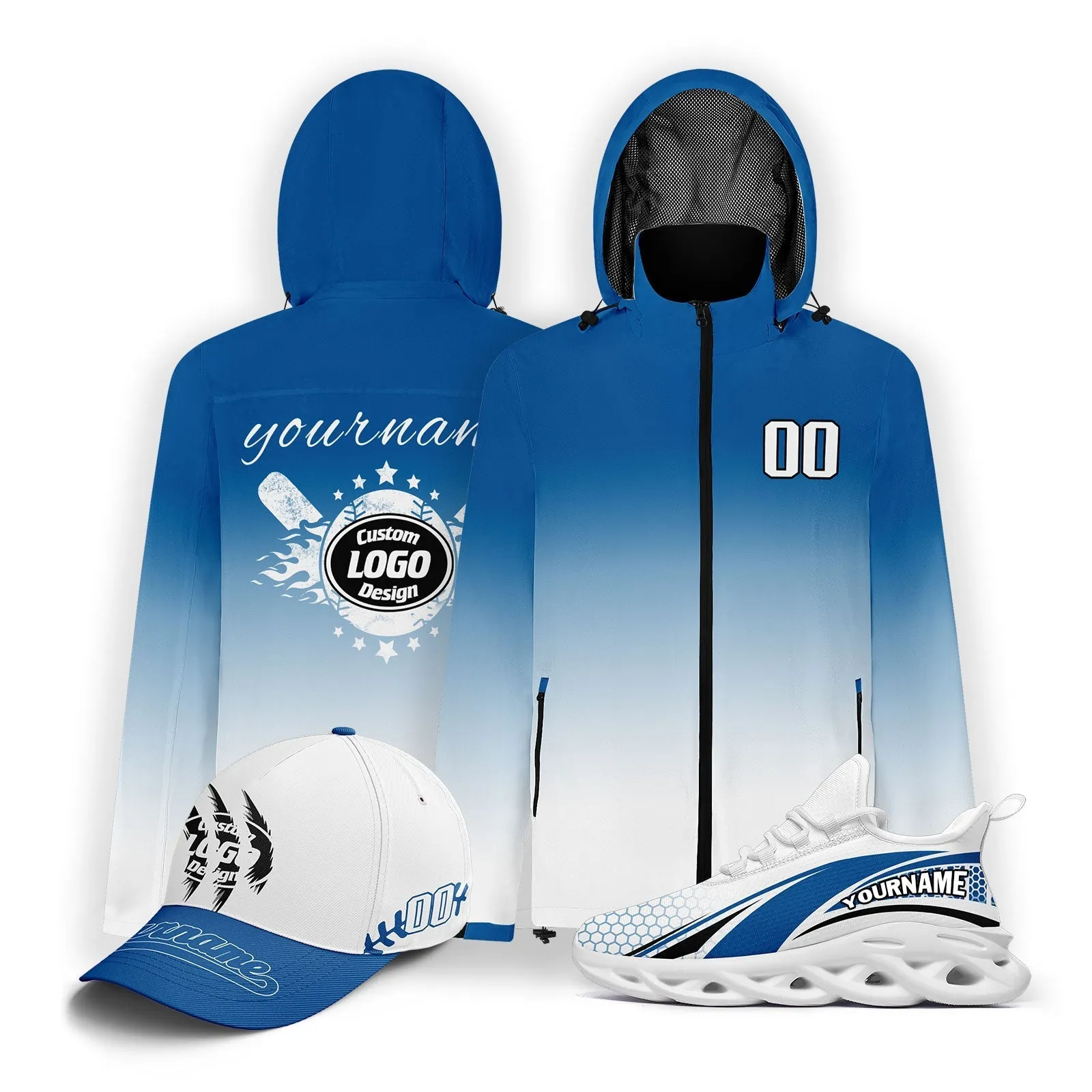 Custom Baseball Outerwear Hat and Shoes Combo Offer Personalized Combo ZH-E025023-15