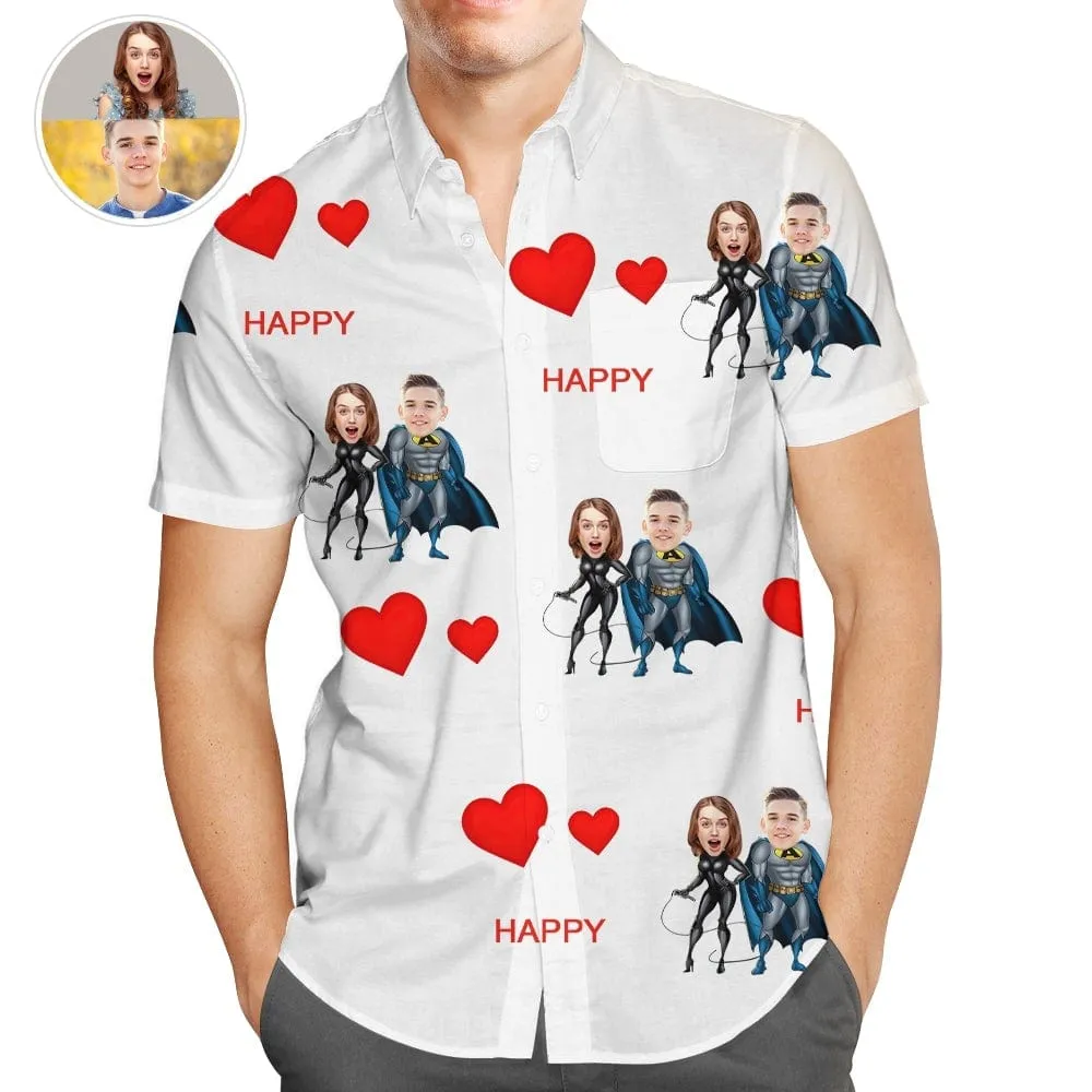 Custom Face Hawaiian Shirts Personalized Shirts Valentines Gift For Couple