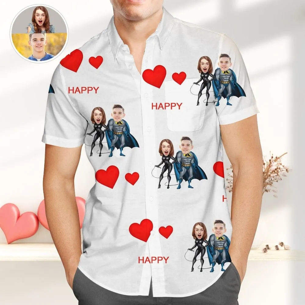 Custom Face Hawaiian Shirts Personalized Shirts Valentines Gift For Couple