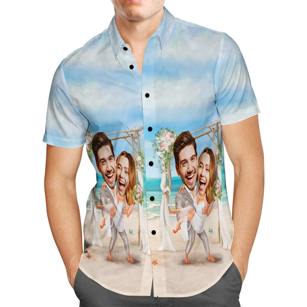 Custom Hawaiian Shirt With Face Personalized Wedding Hawaiian Shirt Wedding Gifts