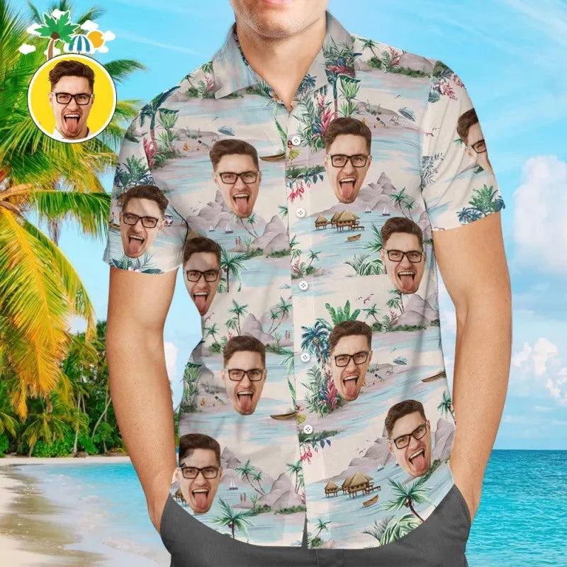 Custom Hawaiian Shirt With Face Team Gifts for Beach Party Gifts for Men
