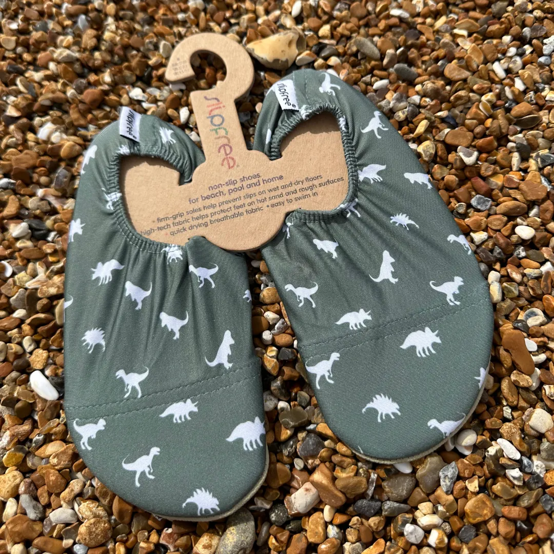 Dino Green Kids Slipfree Shoes
