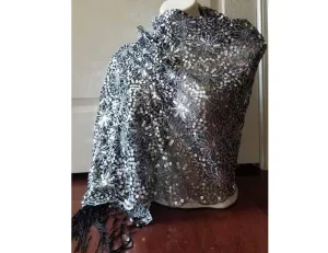 Floral Design Sequin Scarve