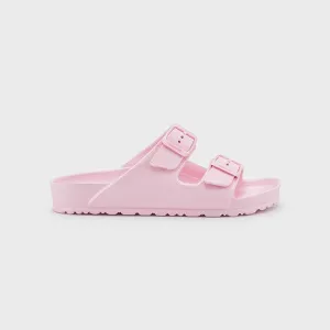 Girls EVA Double Strap Slide Sandal | Light Rose