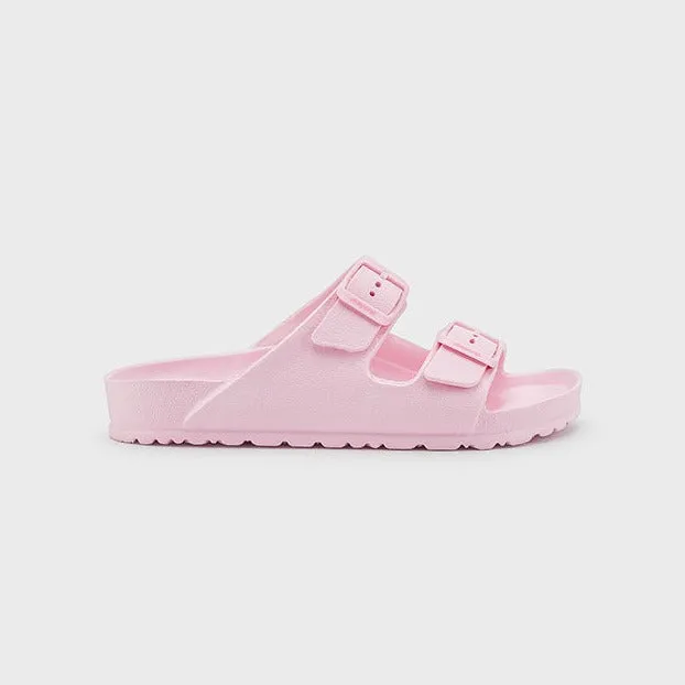 Girls EVA Double Strap Slide Sandal | Light Rose