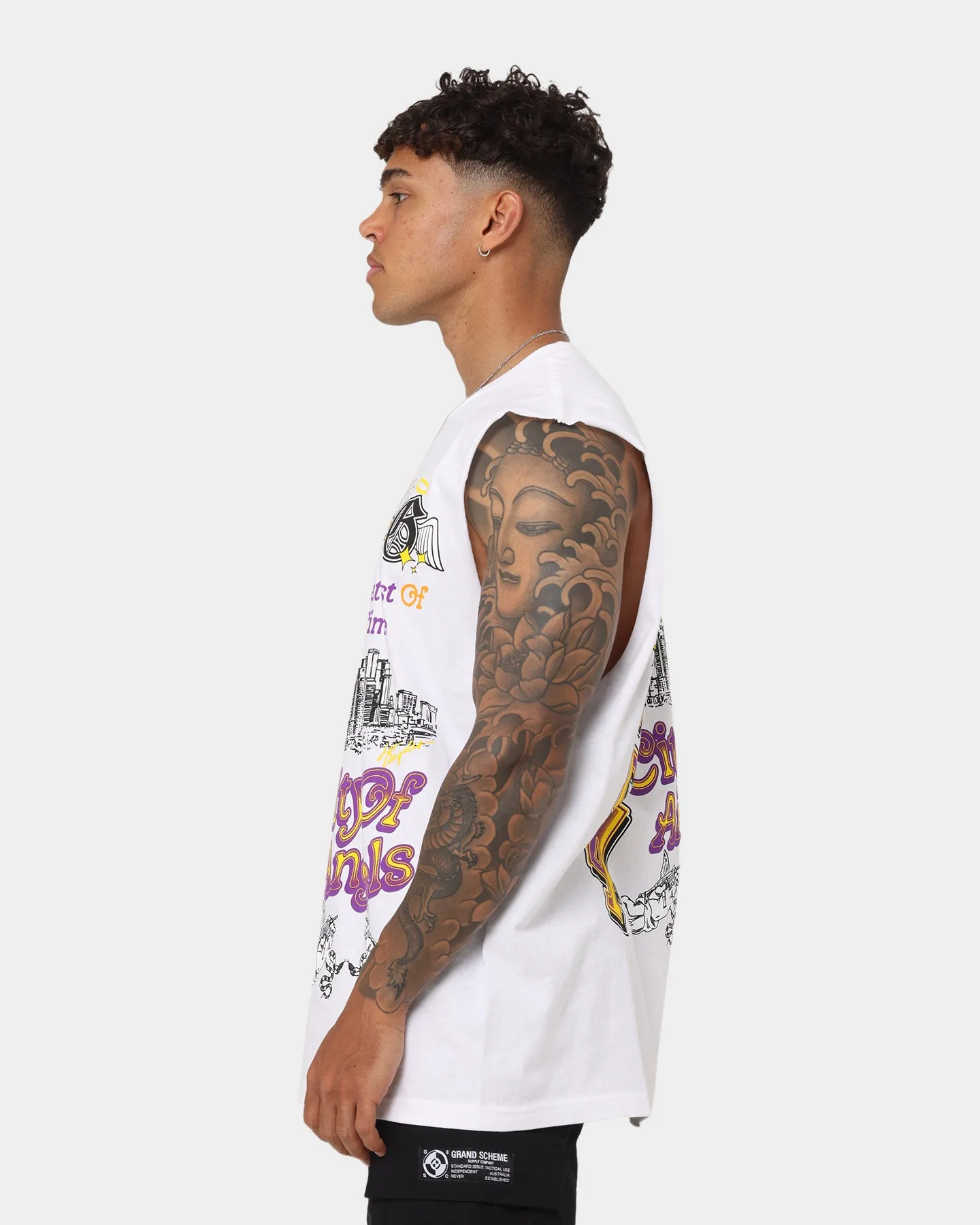 Goat Crew City Of Angels Muscle T-Shirt White