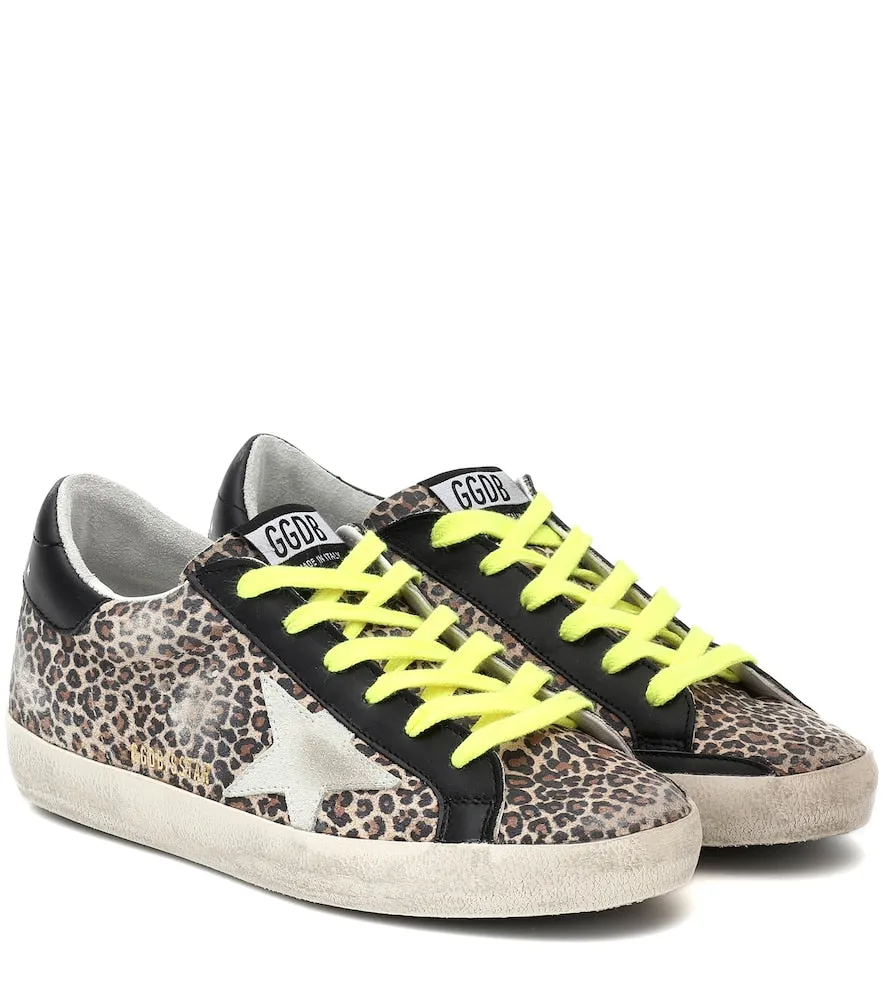 GOLDEN GOOSE SUPERSTAR LEOPARD PRINT SNEAKERS