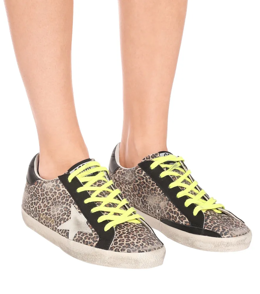GOLDEN GOOSE SUPERSTAR LEOPARD PRINT SNEAKERS