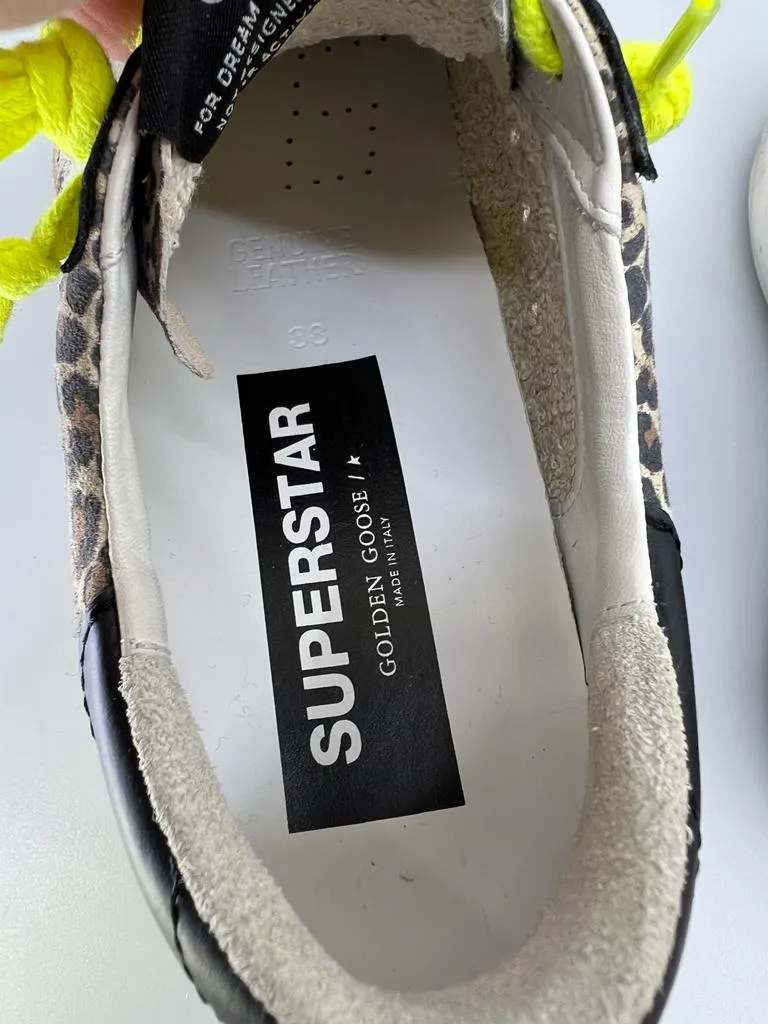 GOLDEN GOOSE SUPERSTAR LEOPARD PRINT SNEAKERS
