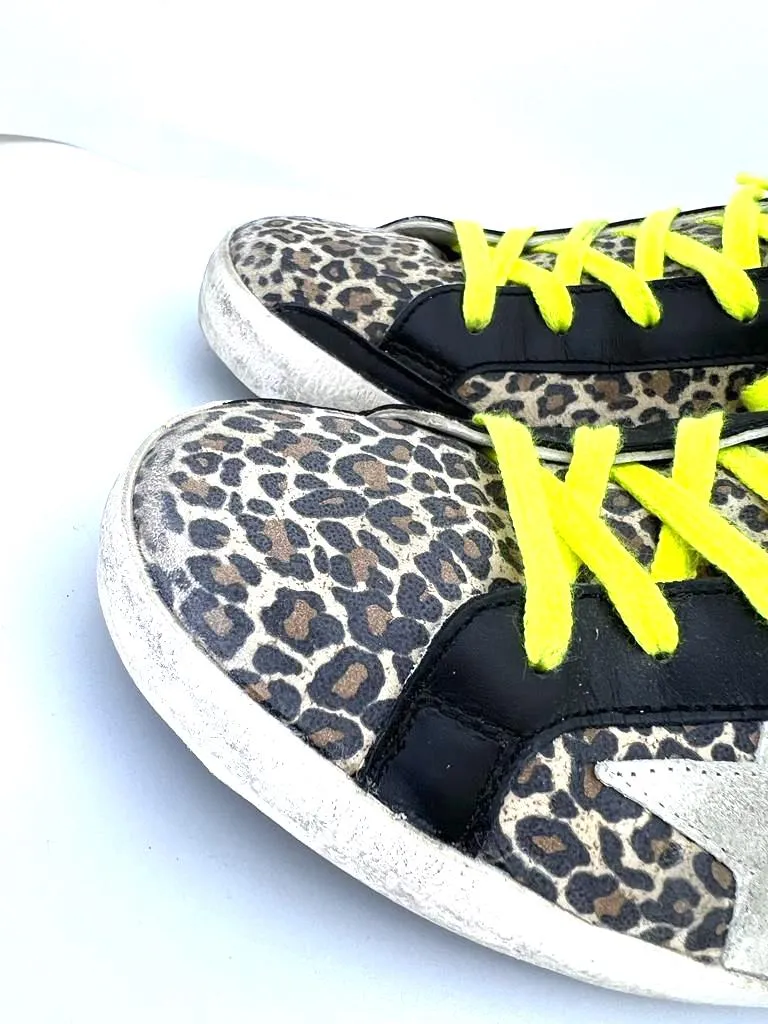 GOLDEN GOOSE SUPERSTAR LEOPARD PRINT SNEAKERS