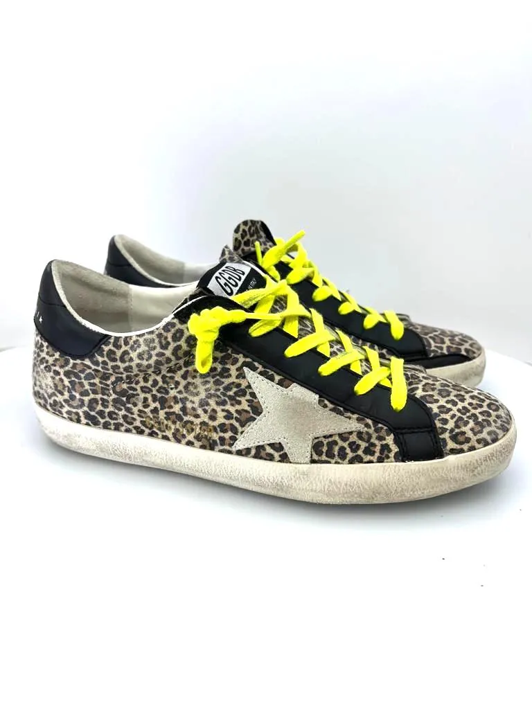 GOLDEN GOOSE SUPERSTAR LEOPARD PRINT SNEAKERS