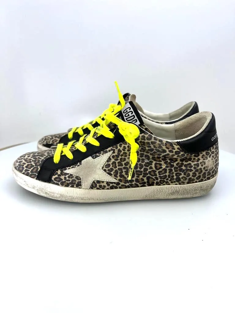 GOLDEN GOOSE SUPERSTAR LEOPARD PRINT SNEAKERS
