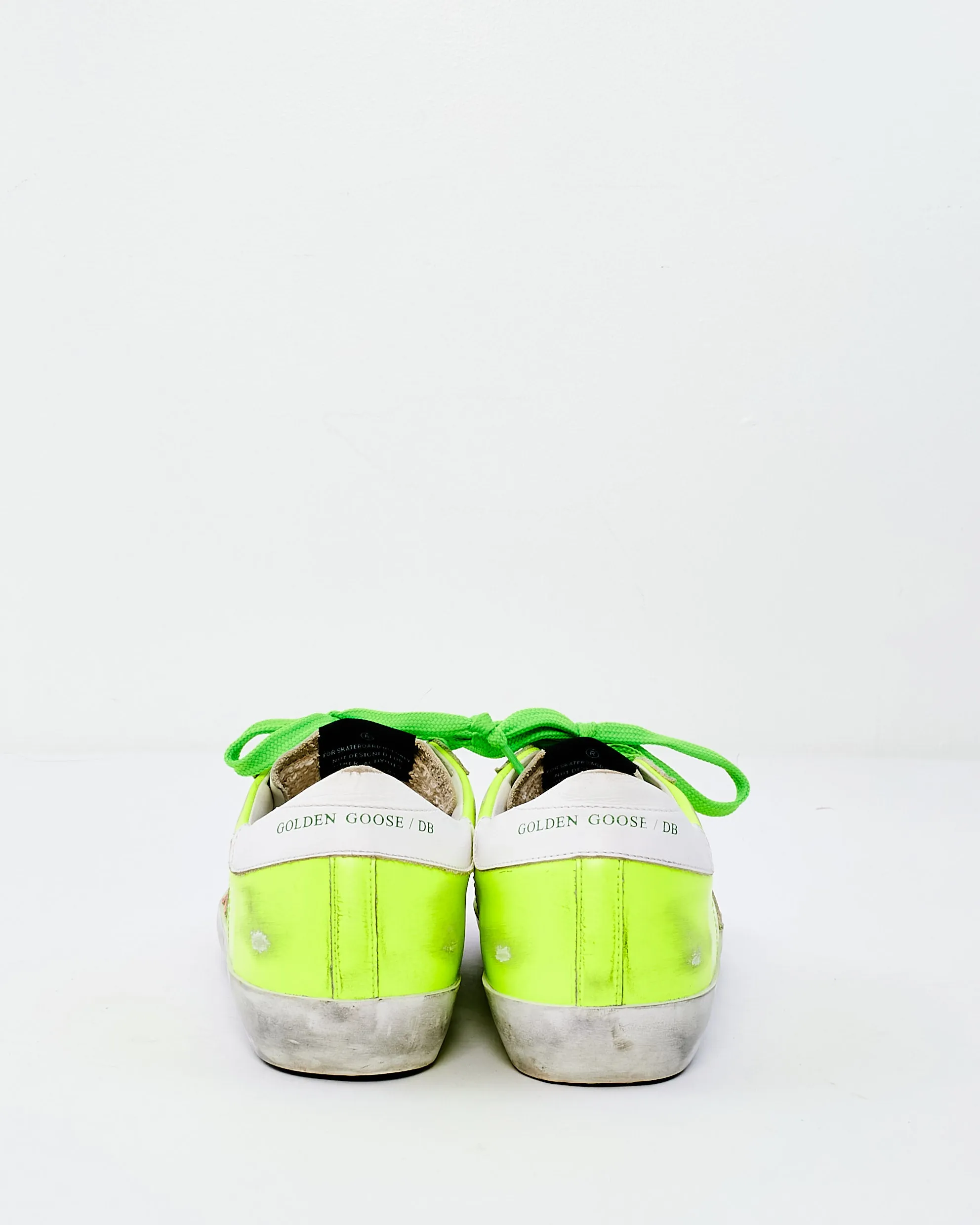 Golden Goose White & Neon Yellow Pink Star Low Top Sneakers - 37