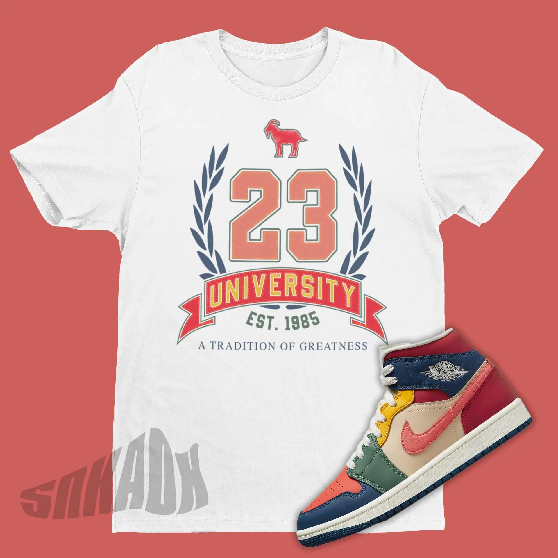 Greatest Of All Time Shirt To Match Air Jordan 1 Mid Multi-Color