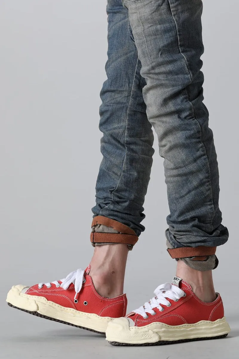 HANK- Original sole sneaker LOW Cut canvas Vintage like Sole Orange