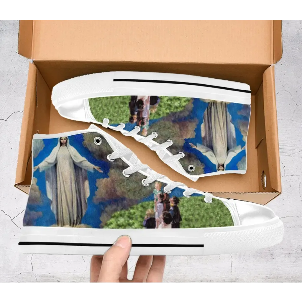 Lady Nossa Senhora Medjugorje Shoes High Top Sneakers for Kids and Adults