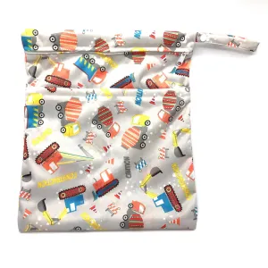 Large Wetbag - Diggers at Work (Grey)
