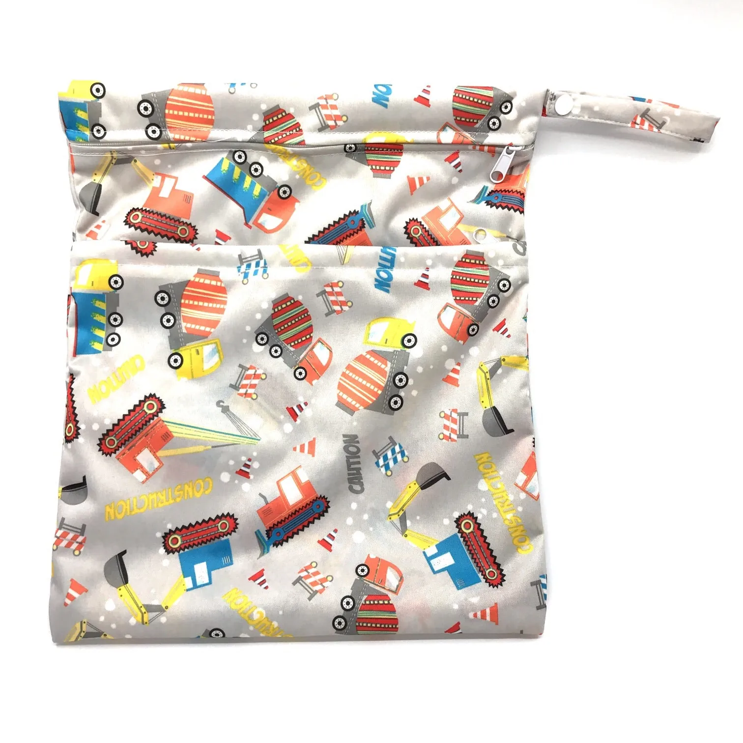 Large Wetbag - Diggers at Work (Grey)