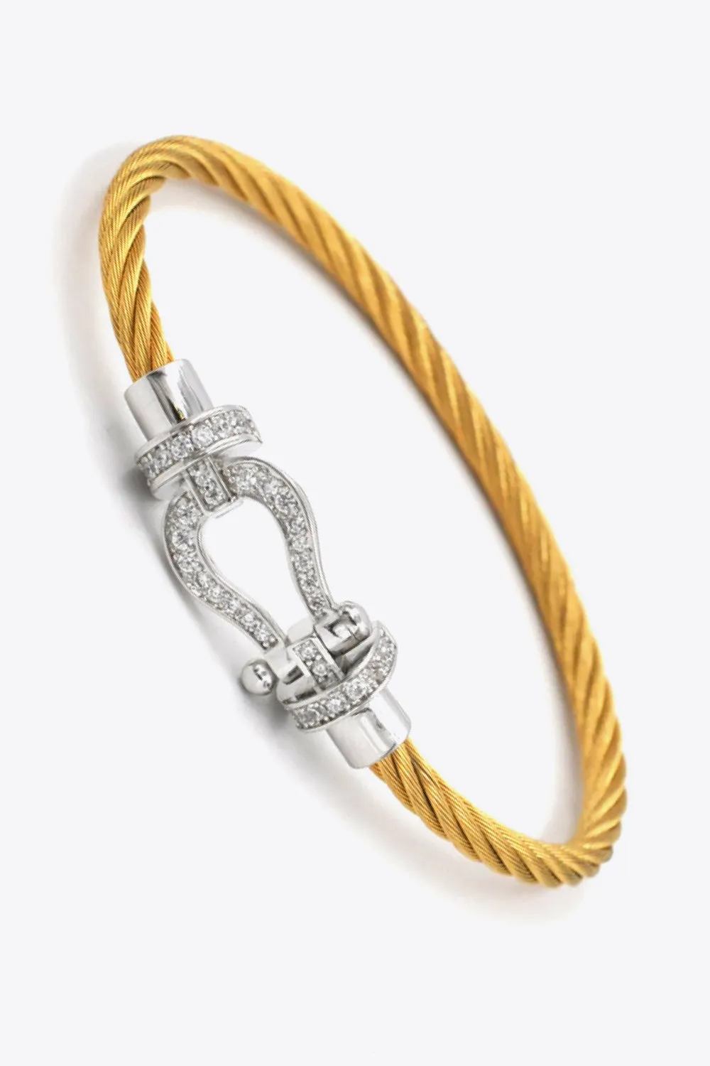 Men Rhinestone Cable Bracelet