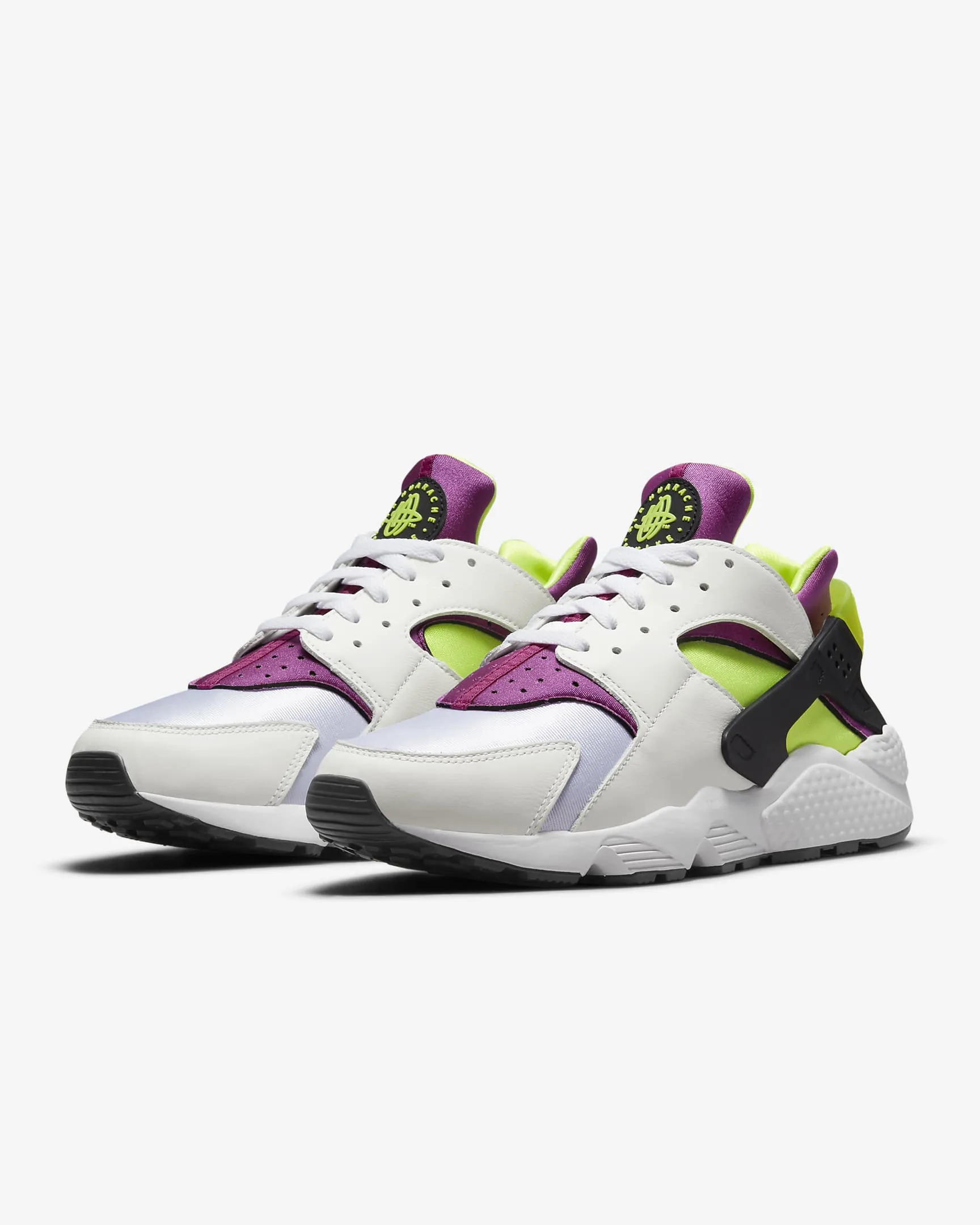 Nike Air Huarache White/Neon Yellow-Magenta