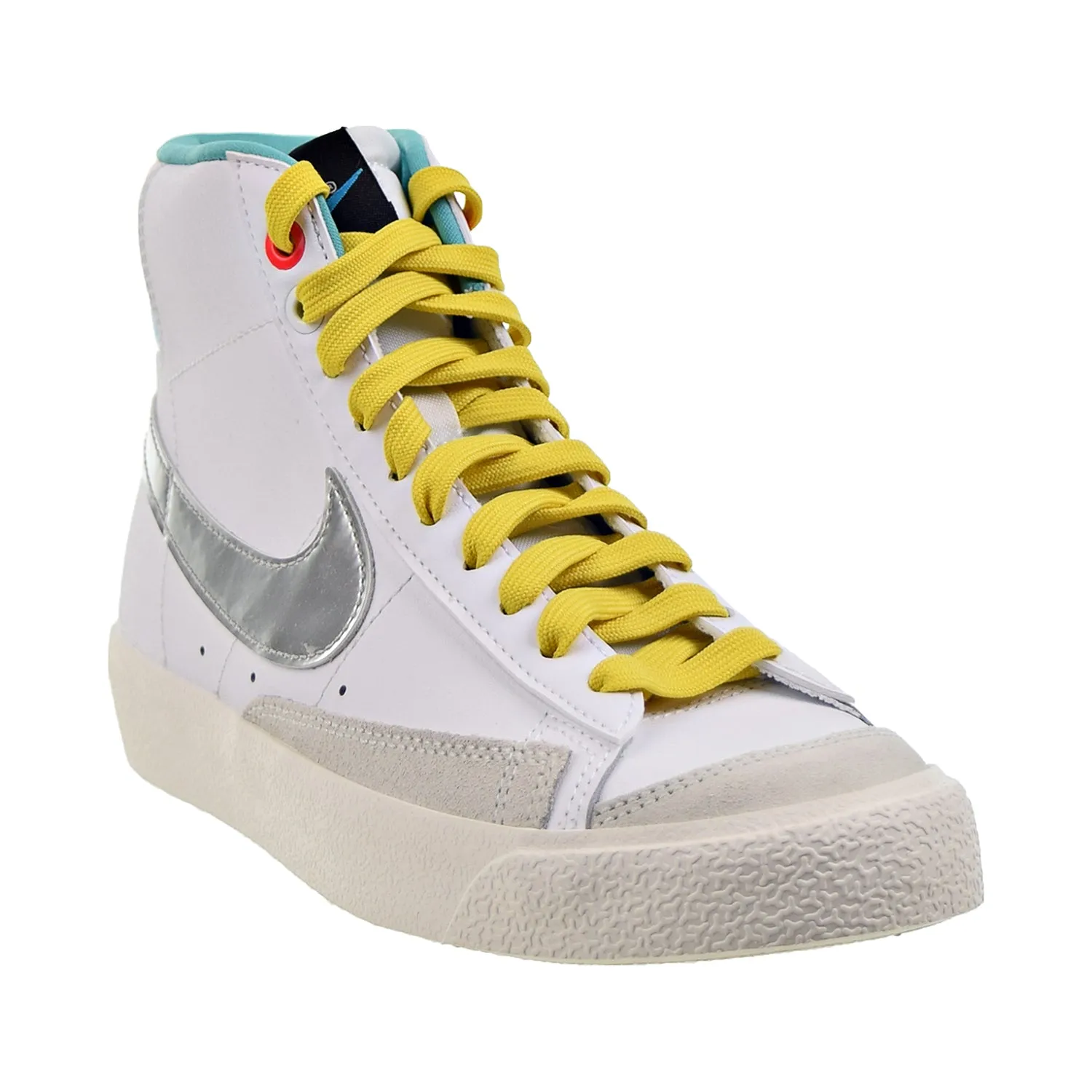Nike Blazer Mid '77 (GS) Big Kids' Shoes White-Washed Teal-Metallic Silver